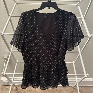 MADEWELL POLKA DOT WRAP TOP